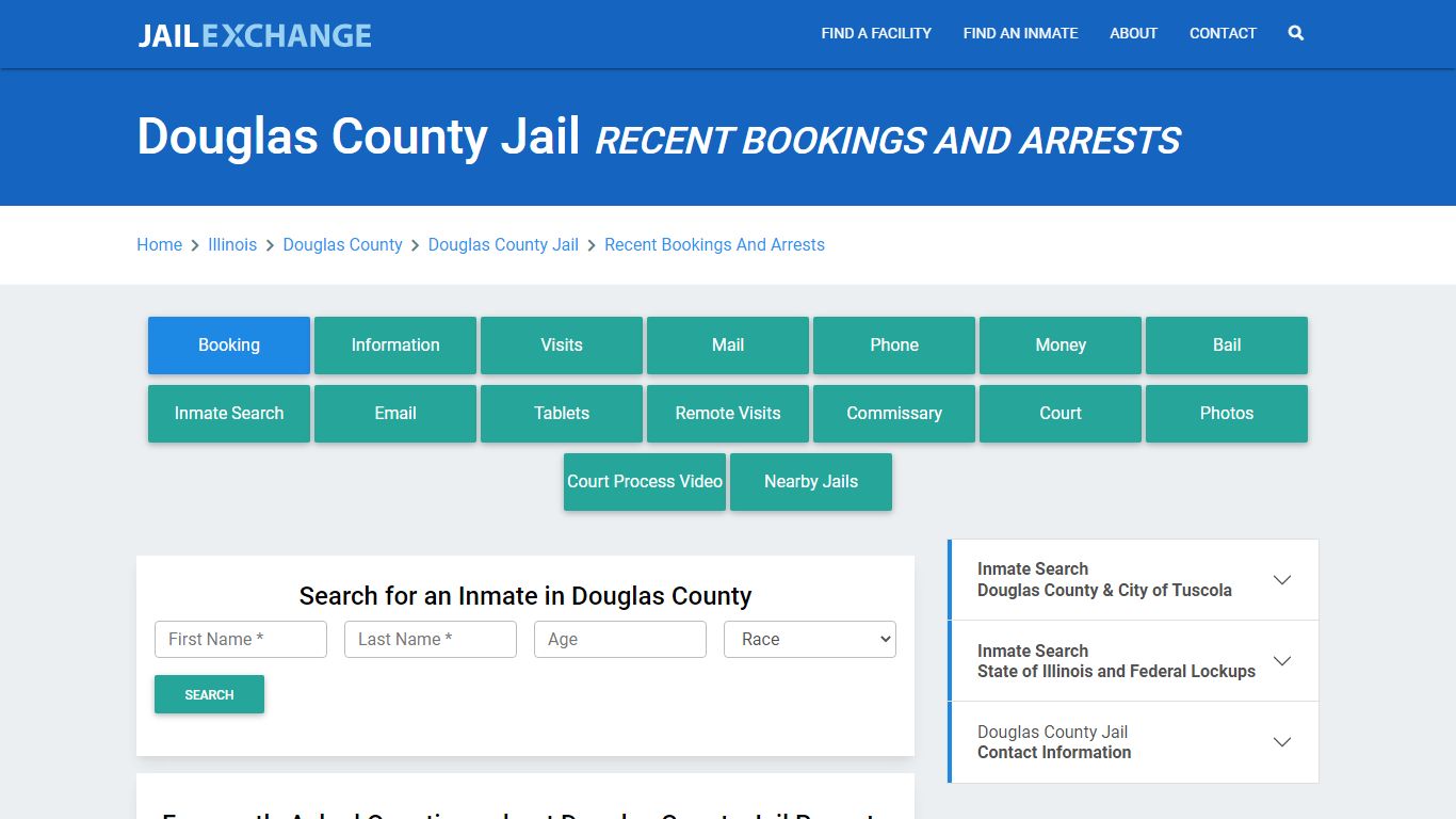 Douglas County Jail IL Recent Arrests and Bookings - Jail Exchange